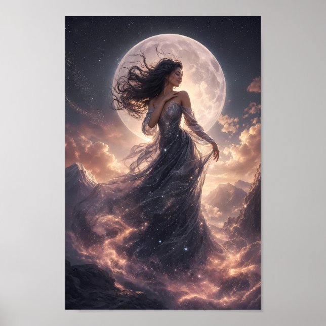 Moonlit Starlit Grace Fantasy Wall Poster (Front)