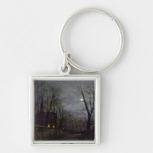 Moonlit Street Scene, 1882 (oil on canvas) 2 Key Ring