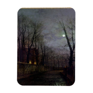Moonlit Street Scene, 1882 (oil on canvas) 2 Magnet