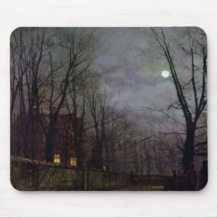 Moonlit Street Scene, 1882 (oil on canvas) 2 Mouse Mat