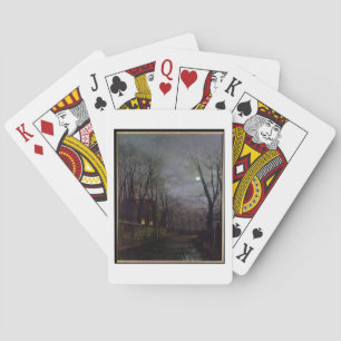 Moonlit Street Scene, 1882 (oil on canvas) 2 Playing Cards