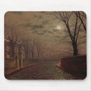 Moonlit Street Scene, 1882 (oil on canvas) Mouse Mat