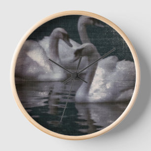 Moonlit Swan Lake Clock