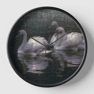 Moonlit Swan Lake Clock