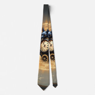 Moonlit Timekeeper – Steampunk Bat Tie
