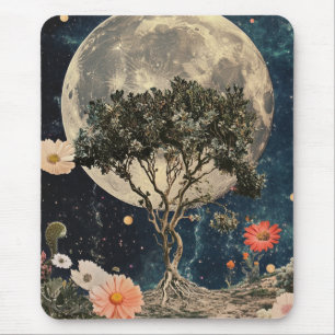 Moonlit Tree & Blossoms Mouse Mat