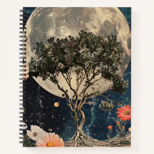 Moonlit Tree & Blossoms Notebook (Front)