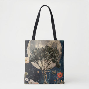 Moonlit Tree & Blossoms Tote Bag