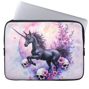 Moonlit Unicorn Among Forgotten Roses, Laptop Sleeve