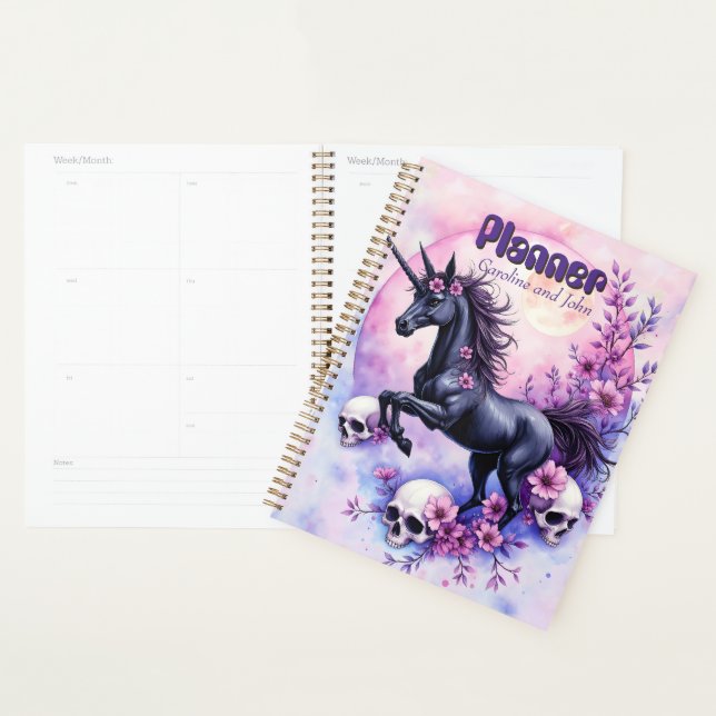 Moonlit Unicorn Among Forgotten Roses Planner (Display)