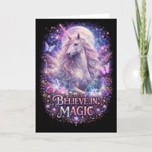 Moonlit Unicorn Dreams Holiday Card