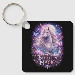 Moonlit Unicorn Dreams Key Ring
