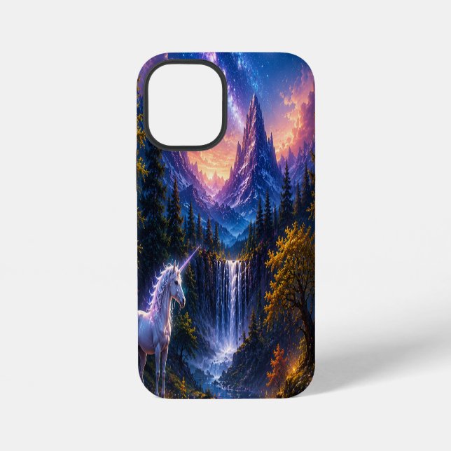 Moonlit Unicorn Fantasy Landscape iPhone Case (Back)