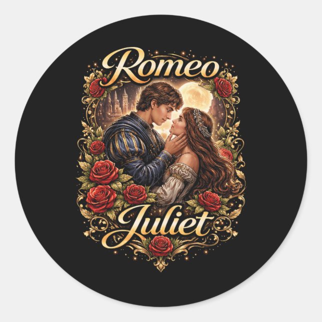Moonlit Verona Lovers Classic Round Sticker (Front)
