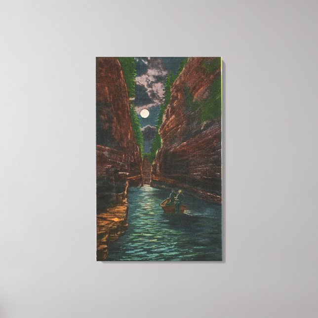 Moonlit View of the Flume Canvas Print (Front)