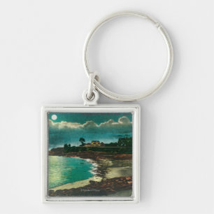 Moonlit view of the Vue de l'EauSanta Cruz, CA Key Ring