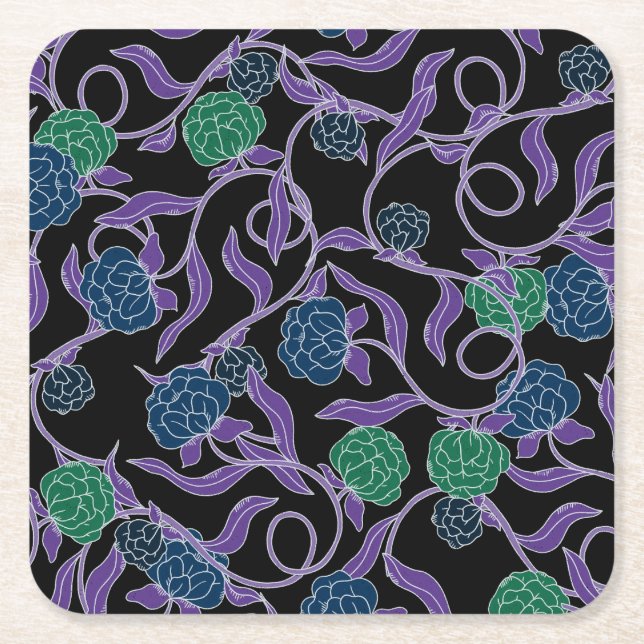 Moonlit Vine - Mysticool Collection Square Paper Coaster (Front)