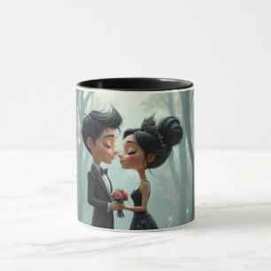Moonlit Vows – A Cute Gothic Wedding Moment. Mug