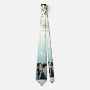 Moonlit Vows – A Cute Gothic Wedding Moment. Tie