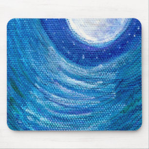 Moonlit Waves and Swirls Mouse Mat