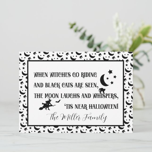 Moonlit Whispers & Witching Hour Magic Holiday Card (Standing Front)