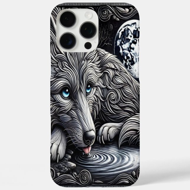 Moonlit White Wolf Wonder Case-Mate iPhone Case (Back)