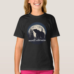 Moonlit Wilderness nature bear silhouette T-Shirt