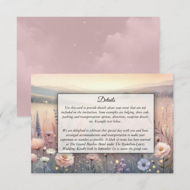 Moonlit Wildflower Whispers Enclosure Card (Front/Back)