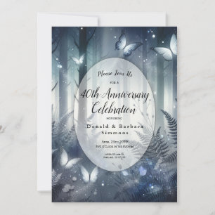 Moonlit Wings and Midnight Magic Anniversary Party Invitation
