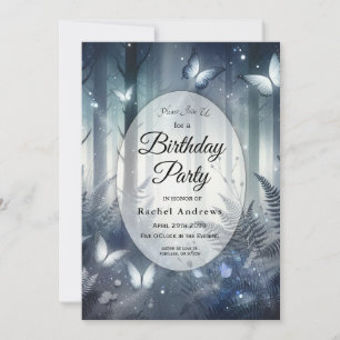 Moonlit Wings and Midnight Magic Birthday Invitation