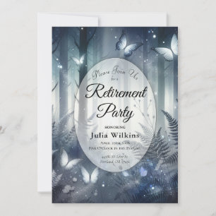 Moonlit Wings and Midnight Magic Retirement Party  Invitation