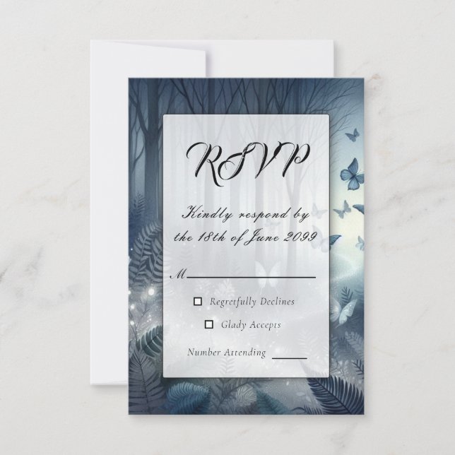 Moonlit Wings and Midnight Magic RSVP Card (Front)