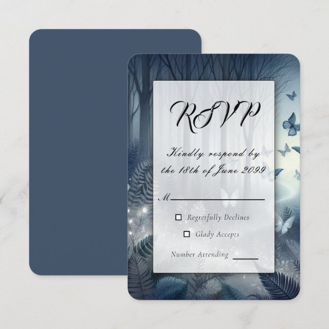 Moonlit Wings and Midnight Magic RSVP Card (Front/Back)