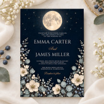 Moonlit Winter Garden Navy Floral Wedding