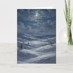 Moonlit Winter Landscape Fine Art Christmas Card