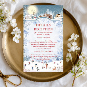 Moonlit Winter Village With Enclosure Card