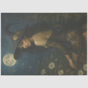 Moonlit Witch in Lace with Roses – Gothic Fantasy  Tissue Paper