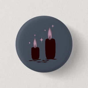 Moonlit Witchy Halloween Magic Candles 3 Cm Round Badge