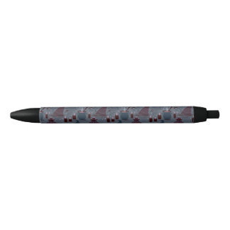 Moonlit Witchy Halloween Pattern Black Ink Pen