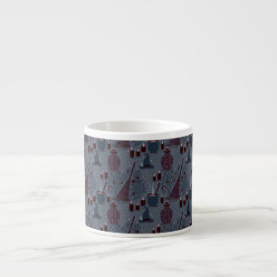 Moonlit Witchy Halloween Pattern Espresso Cup