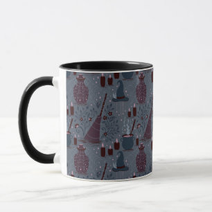 Moonlit Witchy Halloween Pattern Mug