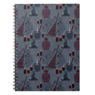 Moonlit Witchy Halloween Pattern Notebook