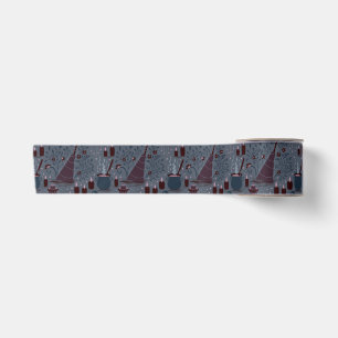 Moonlit Witchy Halloween Pattern Satin Ribbon