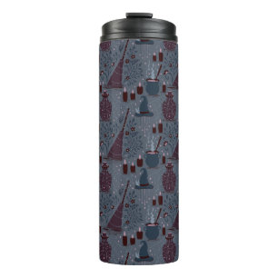 Moonlit Witchy Halloween Pattern Thermal Tumbler