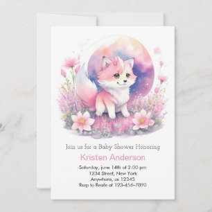 Moonlit Wolf Magic Baby Shower Invitation