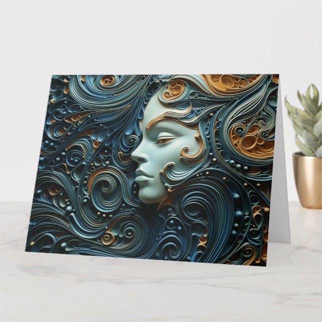 Moonlit Woman 3D Art Card (Small Plant)