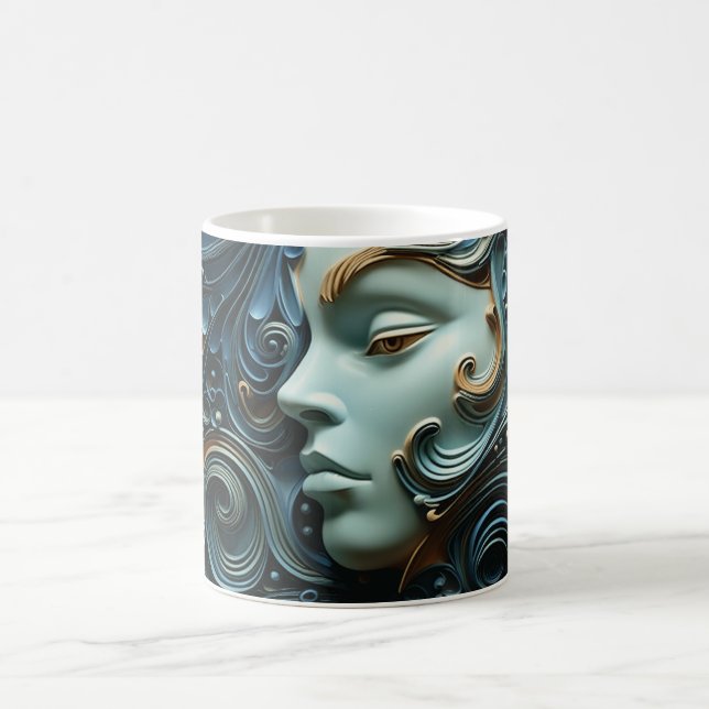 Moonlit Woman 3D Art Coffee Mug (Center)