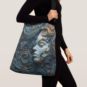 Moonlit Woman 3D Art Crossbody Bag