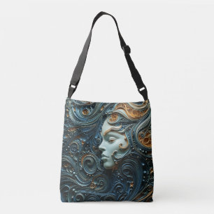 Moonlit Woman 3D Art Crossbody Bag