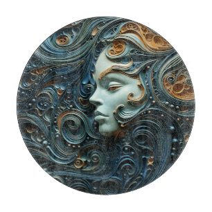 Moonlit Woman 3D Art Metal Art Cutting Board